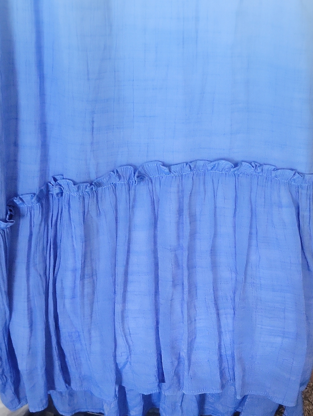 White to Blue Ombre Ruffle MAXI DRESS - Picture 2 of 5